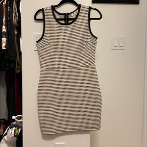 Black and Tan midi flattering dress